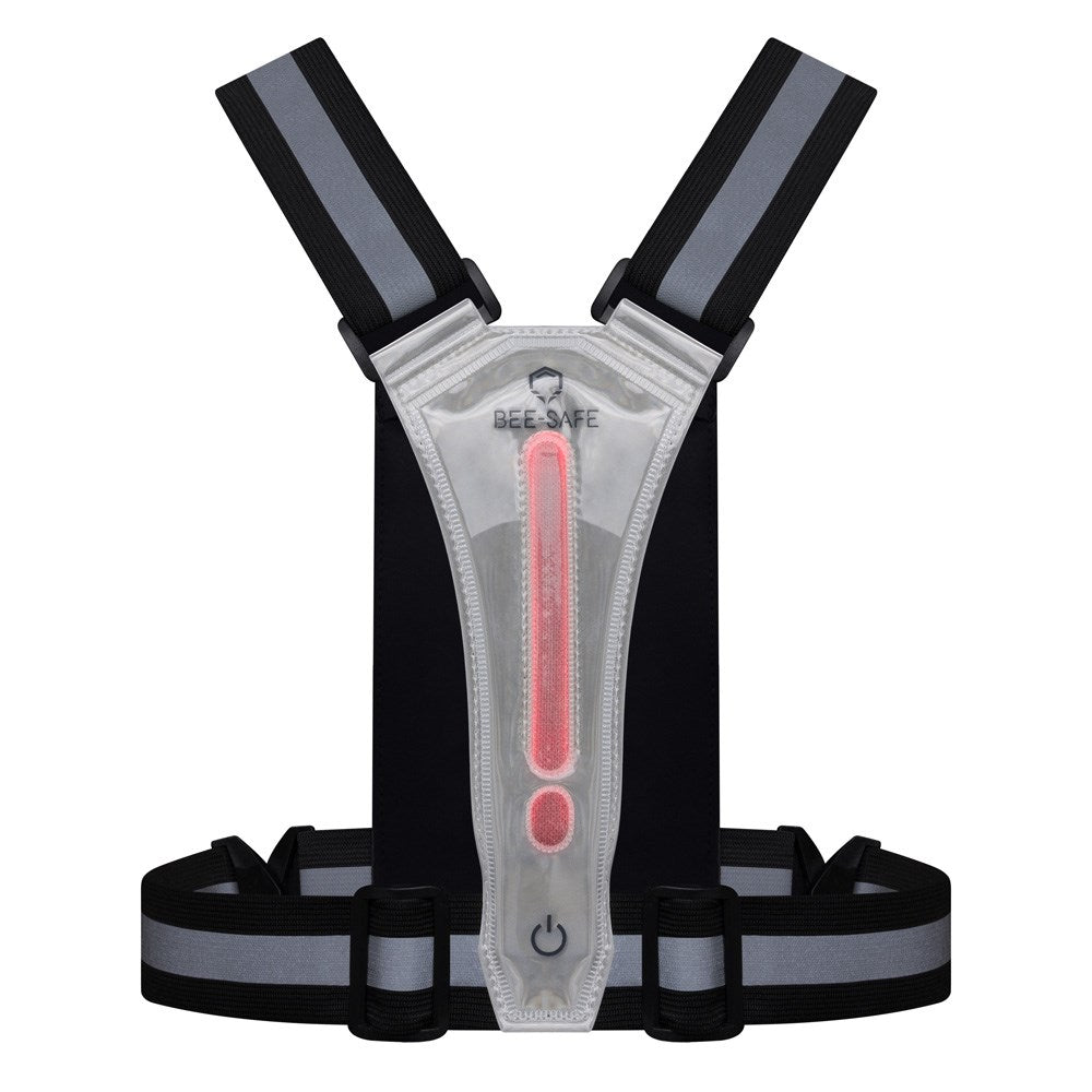 Bee-Safe Löparväst m. LED & Mobilficka - Silver
