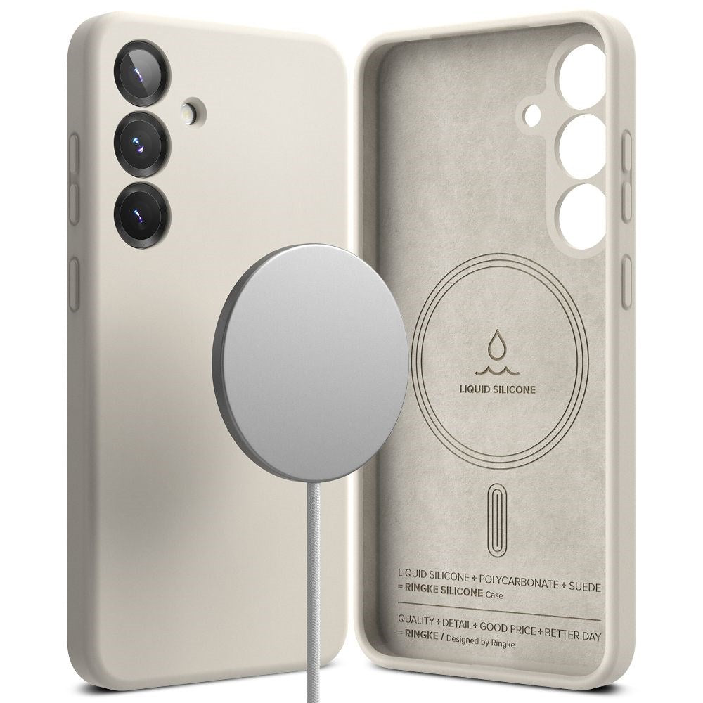 Ringke Samsung Galaxy S25+ (Plus) Silikon Magnetiskt MagSafe Skal - Greige