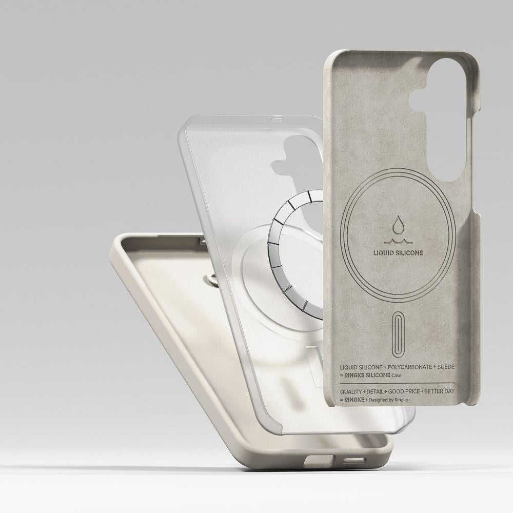 Ringke Samsung Galaxy S25+ (Plus) Silikon Magnetiskt MagSafe Skal - Greige