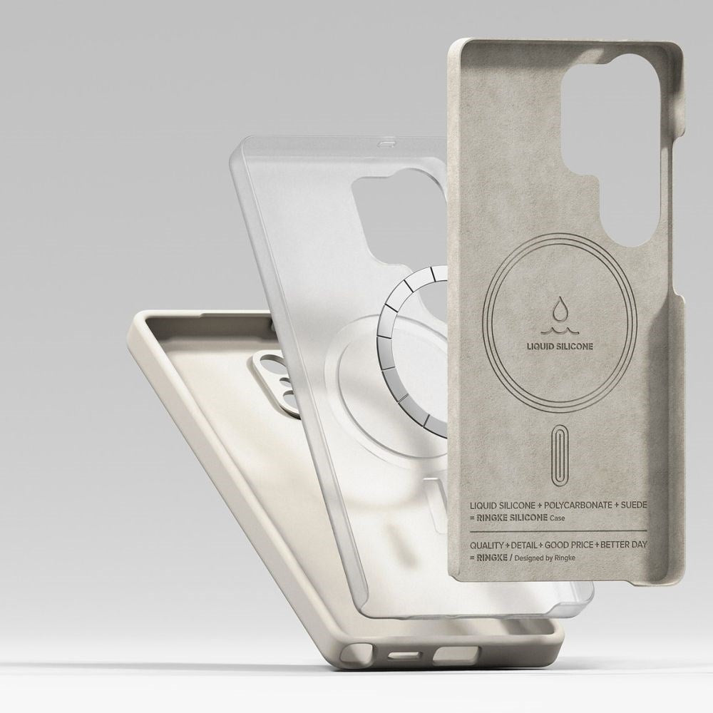 Ringke Samsung Galaxy S25 Ultra Silikon Magnetiskt MagSafe Skal - Greige