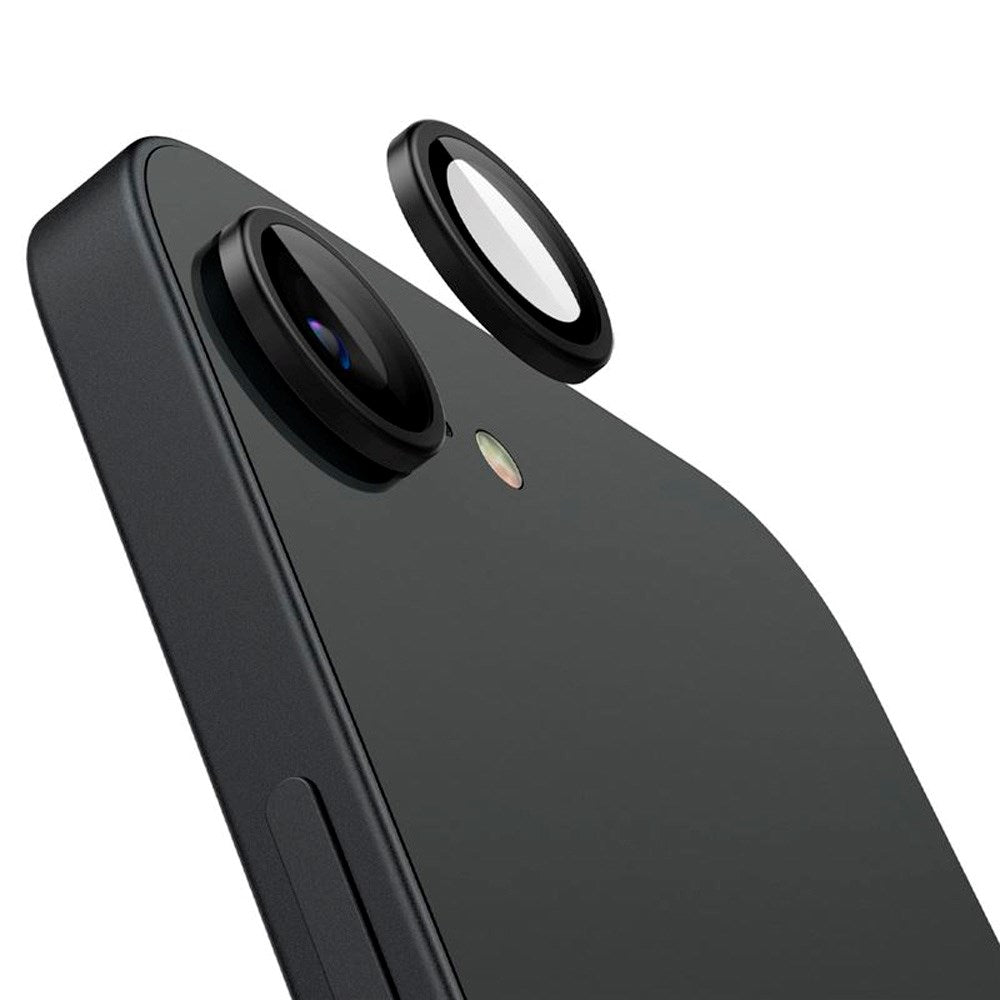 iPhone 16e Spigen EZ Fit. tR Optik Pro Kameralinsskydd - 2 St. - Genomskinlig / Svart