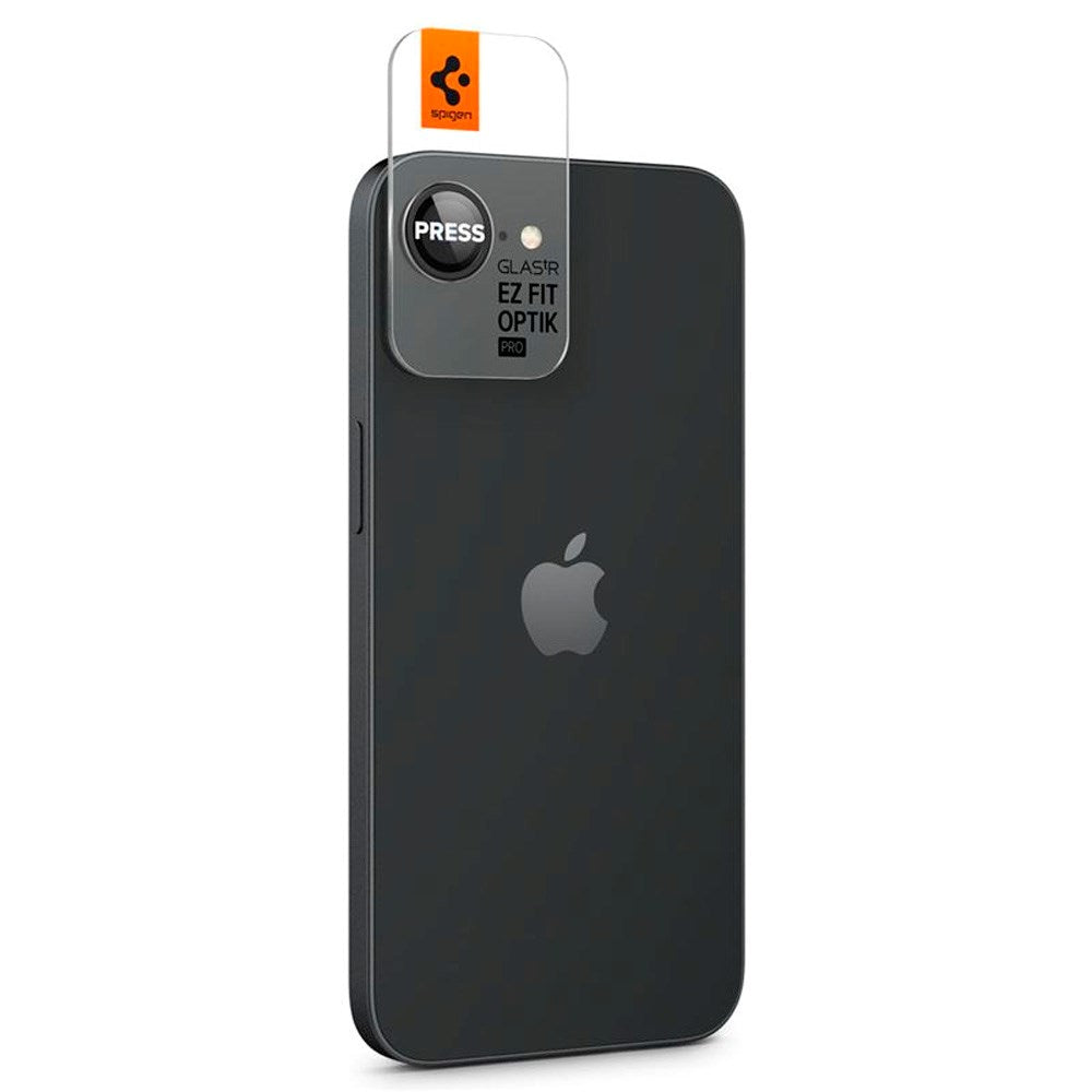 iPhone 16e Spigen EZ Fit. tR Optik Pro Kameralinsskydd - 2 St. - Genomskinlig / Svart