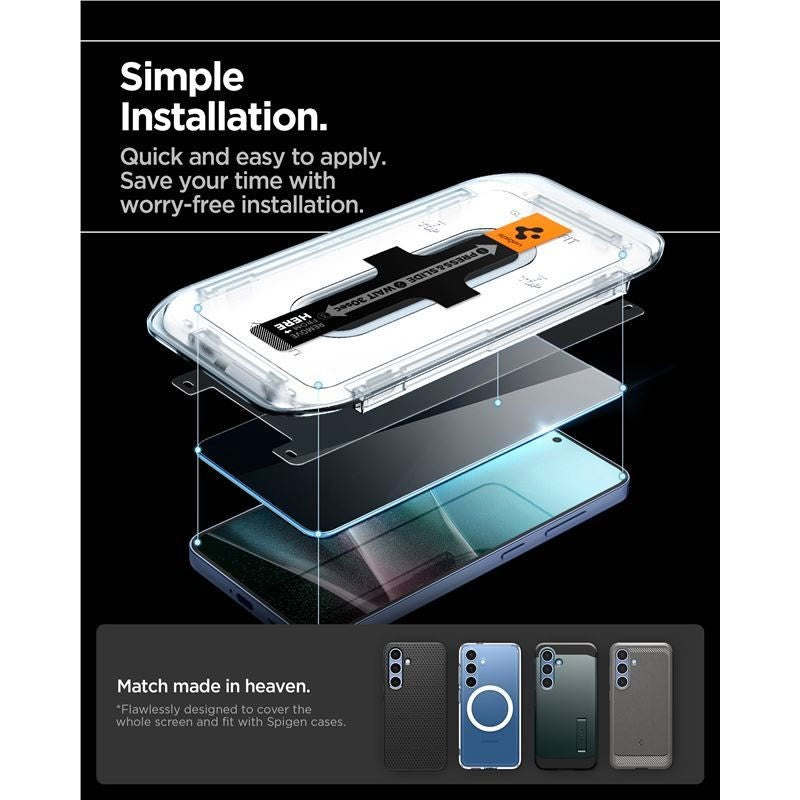 Samsung Galaxy S25 / S24 Spigen Glass tR EZ Fit HD Skärmskyddsglas - Privacy - 2 st - Genomskinlig