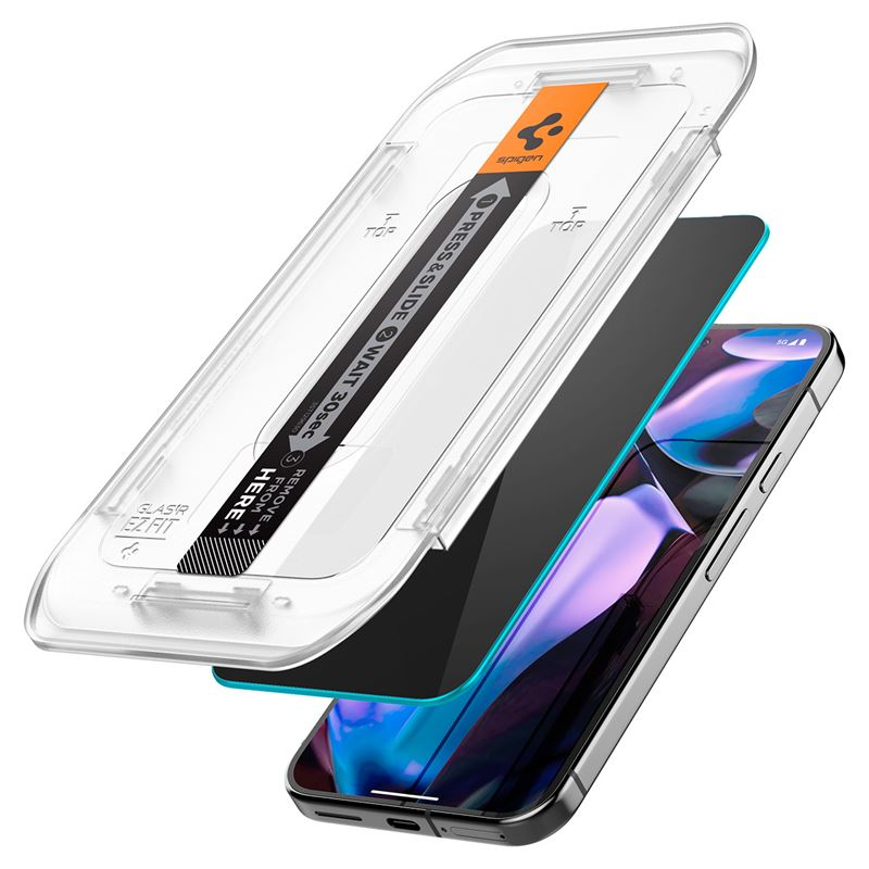 Spigen Google Pixel 10 / 10 Pro / 9 / 9 Pro EZ Fit Privacy Skärmskydd 2-Pack – Transparent / Svart