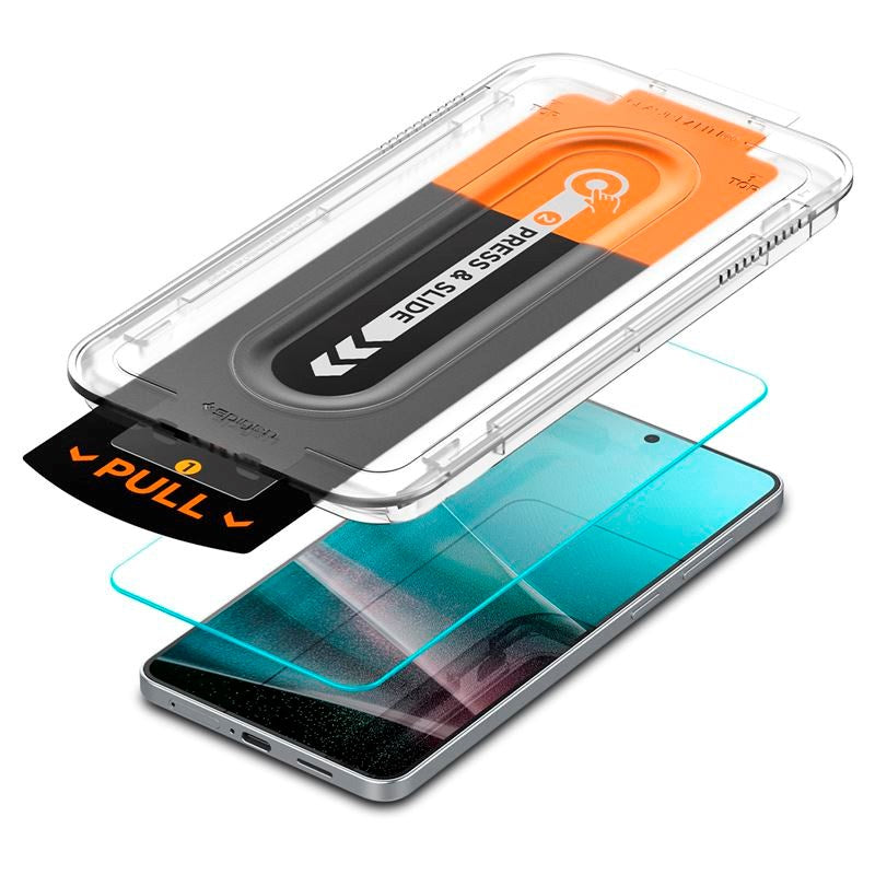 Samsung Galaxy S25 Edge Spigen EZ Fit Glas tR Skärmskydd - Case Friendly - Genomskinlig