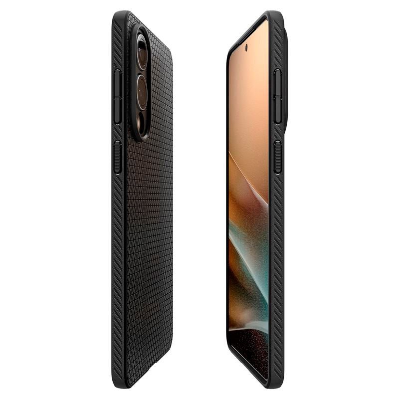 Samsung Galaxy S25 Edge Spigen Liquid Air - Flexibelt Plast Skal - Svart