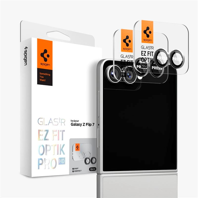 Samsung Galaxy Z Flip7 Spigen Glass tR EZ Fit Optik Pro HD - 2 st - Svart