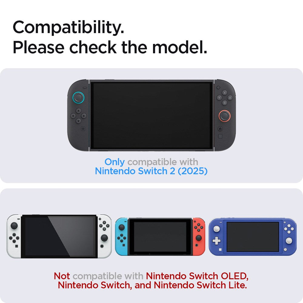 Nintendo Switch 2 Spigen Glass tR EZ Fit Skärmskyddsglas m. Installationsram - 2 st - Genomskinlig