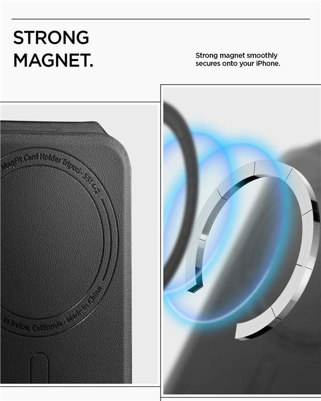 Spigen Hopfällbar Korthållare med 1 Kortplats - MagSafe Kompatibel - Svart