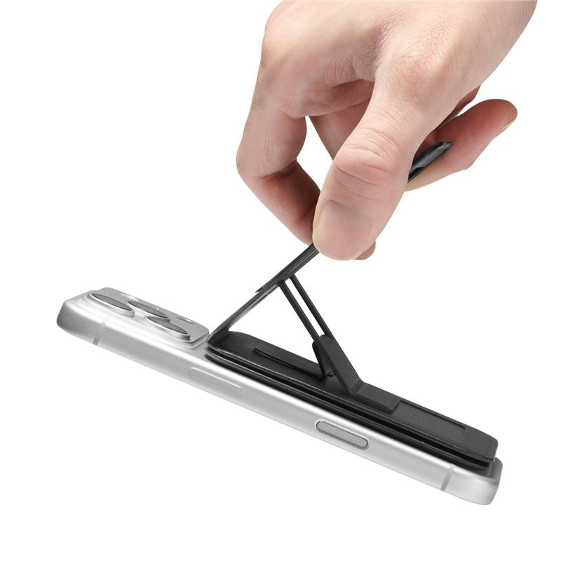 Spigen Slim Fold Korthållare för 1 Kort med Stativfunktion - MagSafe Kompatibel - Svart