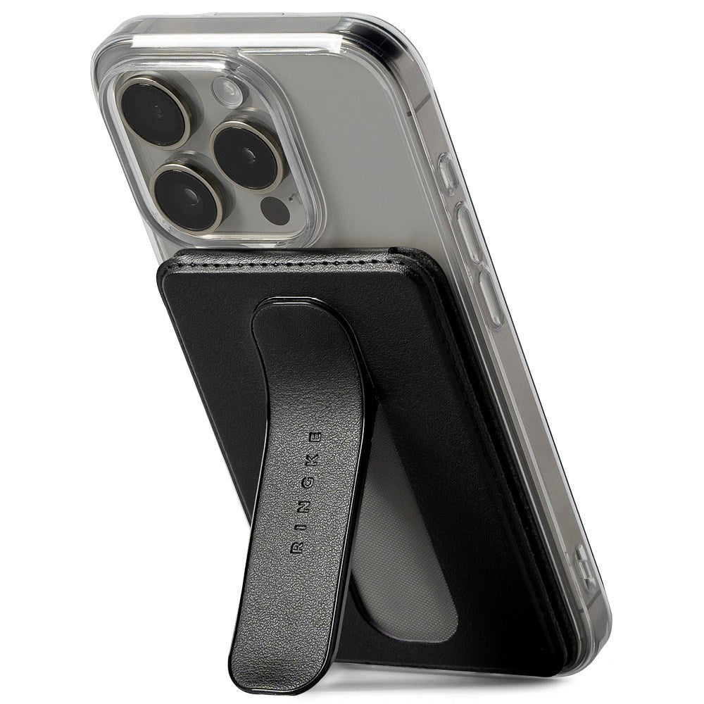 Ringke Wallet Slide Grip - Magnetisk Kortficka m. Ställfunktion - MagSafe Kompatibel - Svart