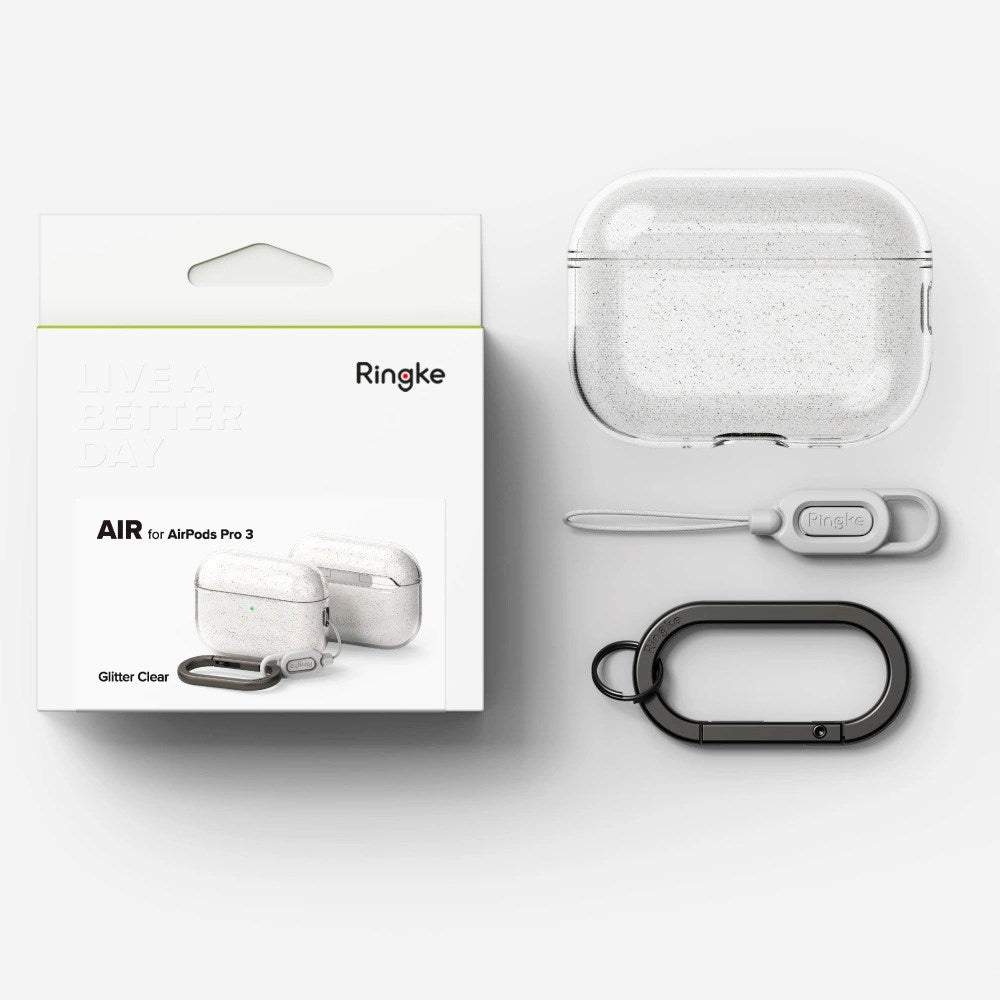 Apple AirPods Pro (3. gen.) Ringke Air Skal - Genomskinlig / Glitter