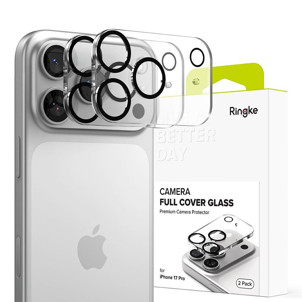 iPhone 17 Pro Ringke Kameralinsskydd Glas 2-pack - Genomskinlig / Svart