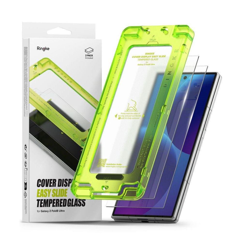 Samsung Galaxy Z Fold8 Ultra Ringke Cover Display Easy Slide Skyddsglas m. Monteringsram - 2 st - Genomskinlig
