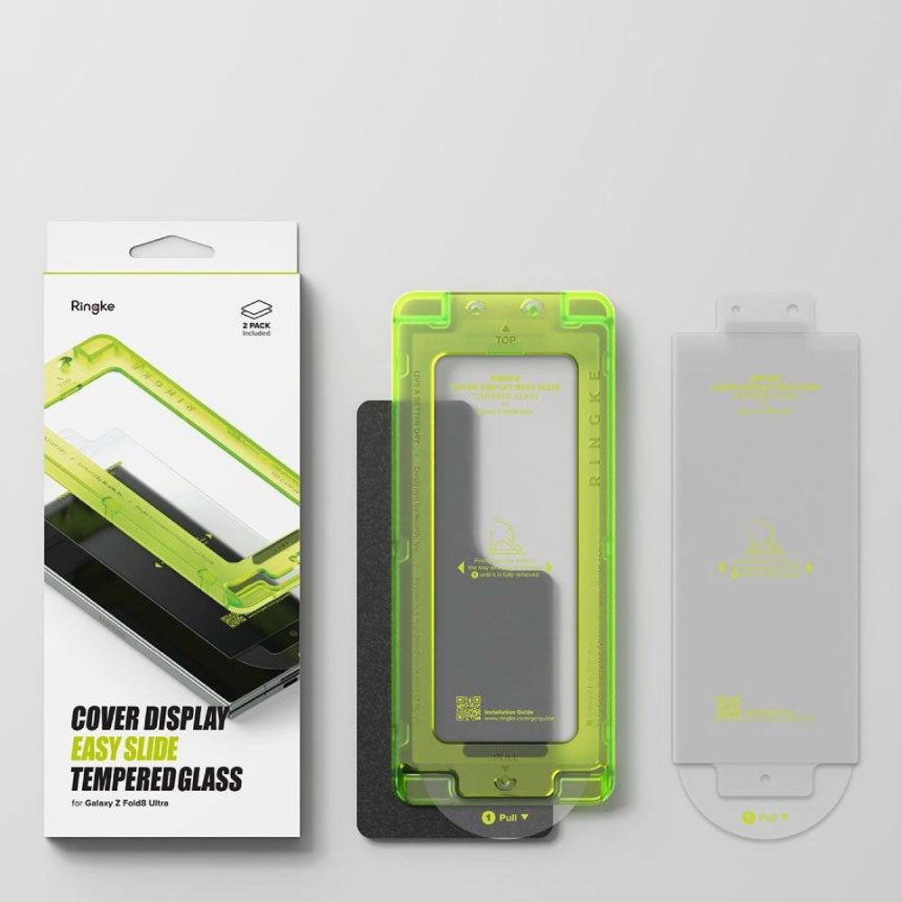Samsung Galaxy Z Fold8 Ultra Ringke Cover Display Easy Slide Skyddsglas m. Monteringsram - 2 st - Genomskinlig