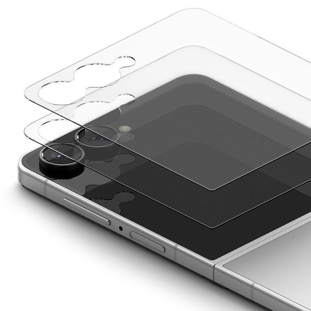 Samsung Galaxy Z Flip8 Ringke Cover Display Easy Slide Skyddsglas m. Monteringsram - 2 st - Genomskinlig