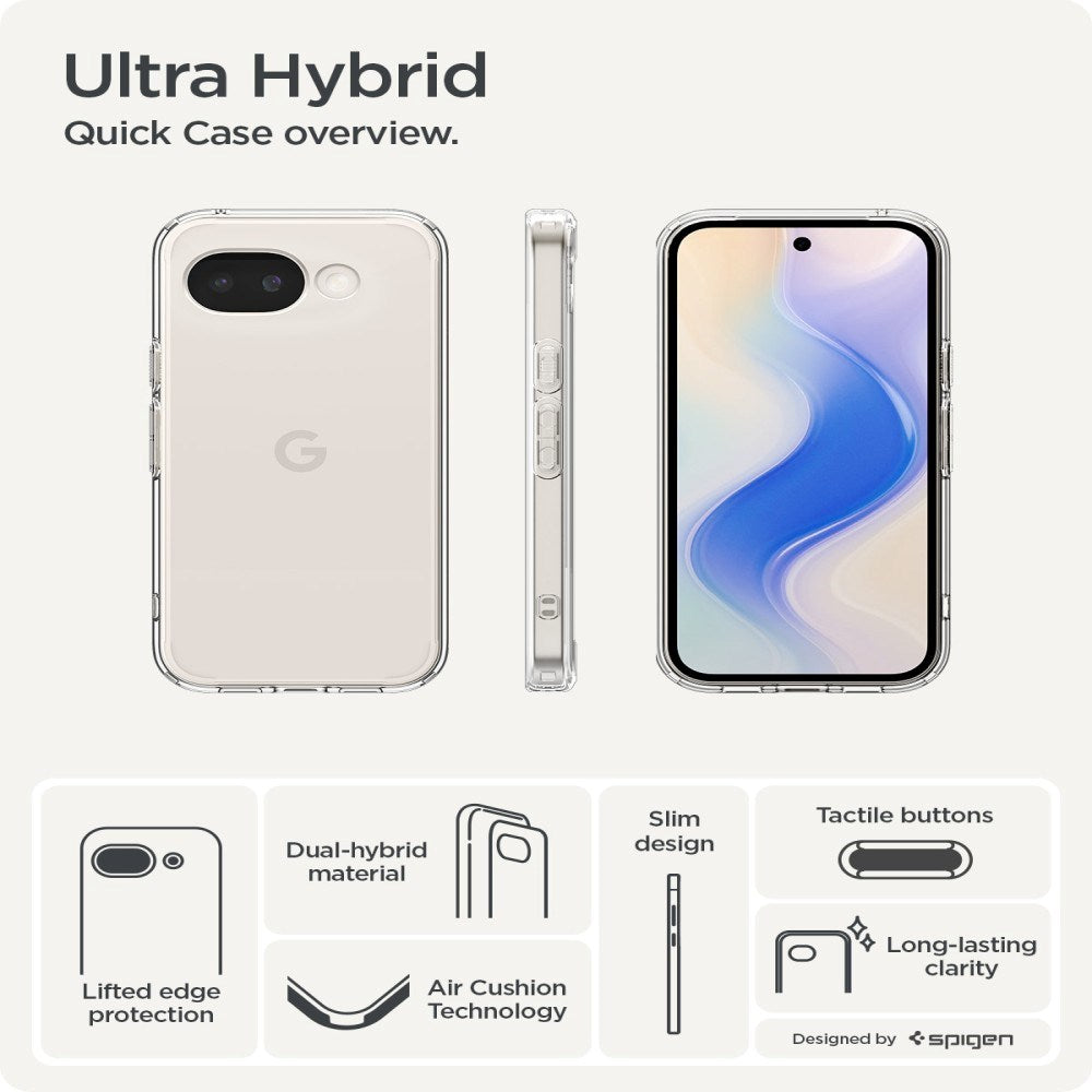 Google Pixel 10a Spigen Ultra Hybrid Skal - Genomskinlig
