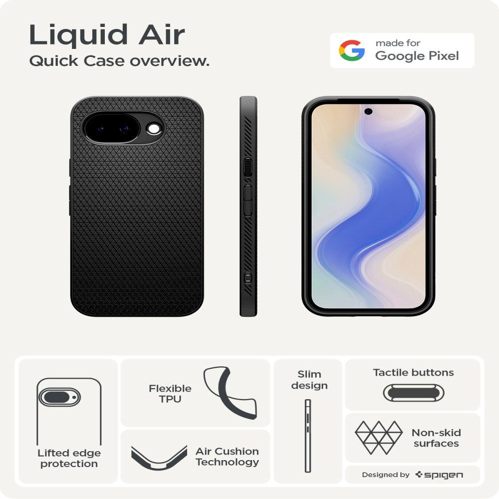 Google Pixel 10a Spigen Liquid Air Skal - Svart