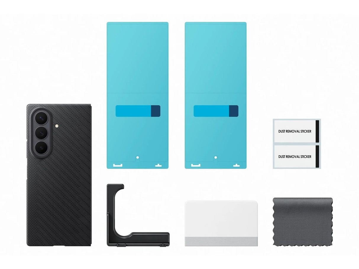 Original Samsung Galaxy Z Fold8 Ultra Carbon Magnet Case med Skyddsfilm - Svart