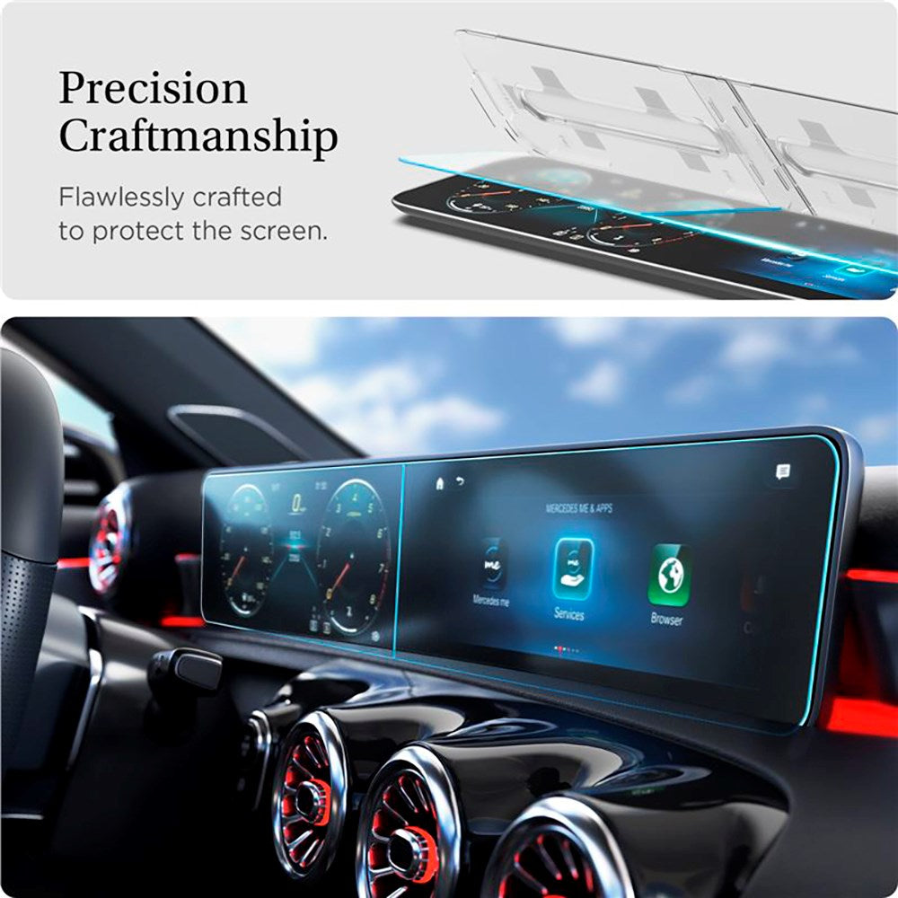 Mercedes A-Class (2020/2021) Spigen Ez Skärmskydd till Display och Touchskärm - 2 Pack - Transparent