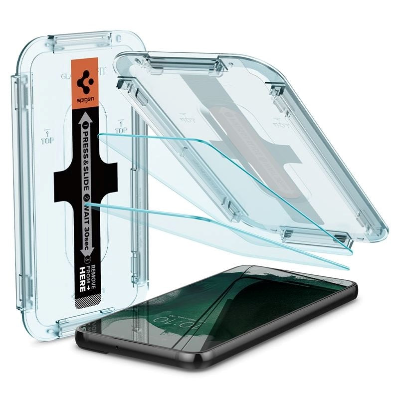 Samsung Galaxy S22+ (Plus) Spigen EZ Fit Glas.tR Skärmskydd 2. Stk - Case Friendly - Genomskinlig