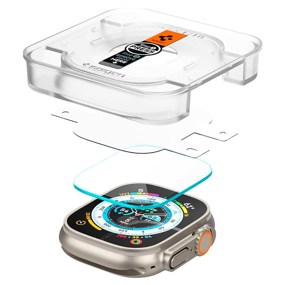 Spigen Apple Watch Ultra 1 / 2 / 3 (49mm) EZ Fit GLAS.tR Skärmskydd - 2-Pack - Transparent
