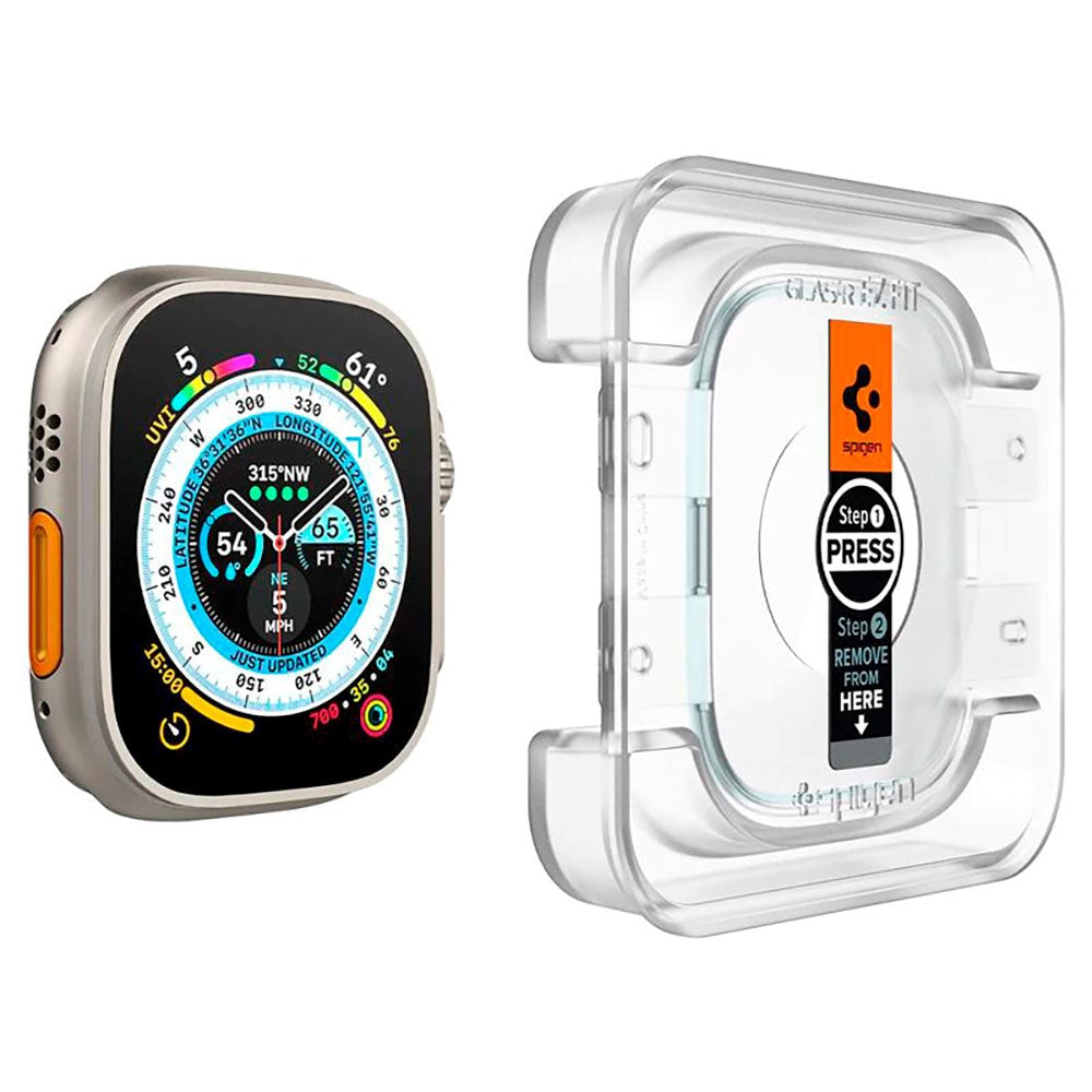 Spigen Apple Watch Ultra 1 / 2 / 3 (49mm) EZ Fit GLAS.tR Skärmskydd - 2-Pack - Transparent