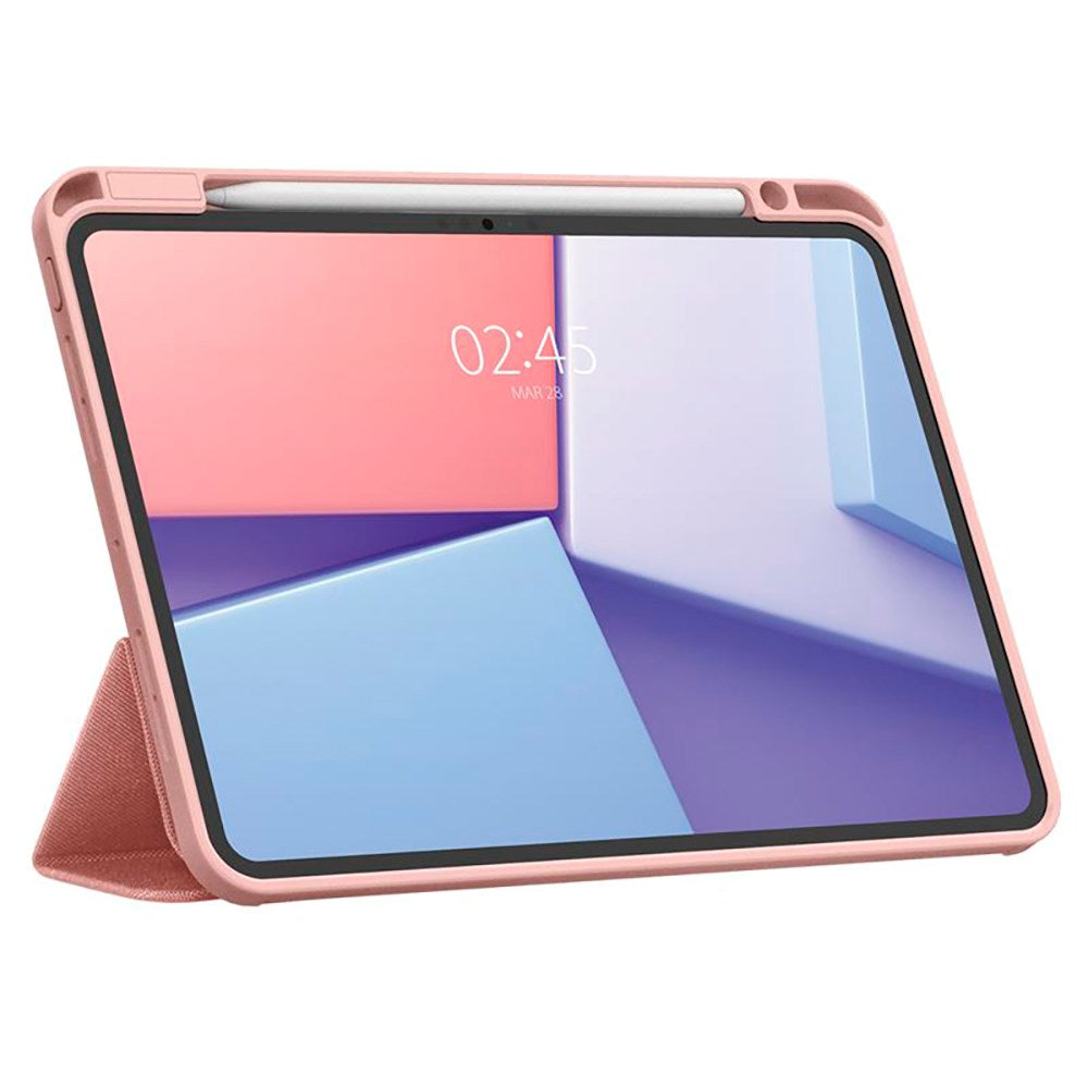 iPad Pro 11" (2025 / 2024) Spigen Urban Fit Fodral med Stylus Pen Hållare - Tyg - Rose Gold