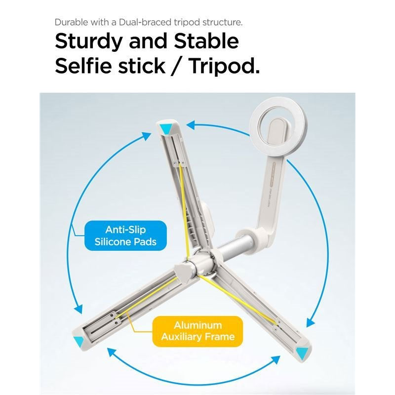 Spigen Tripod Selfie Stick - MagSafe Kompatibel - Vit