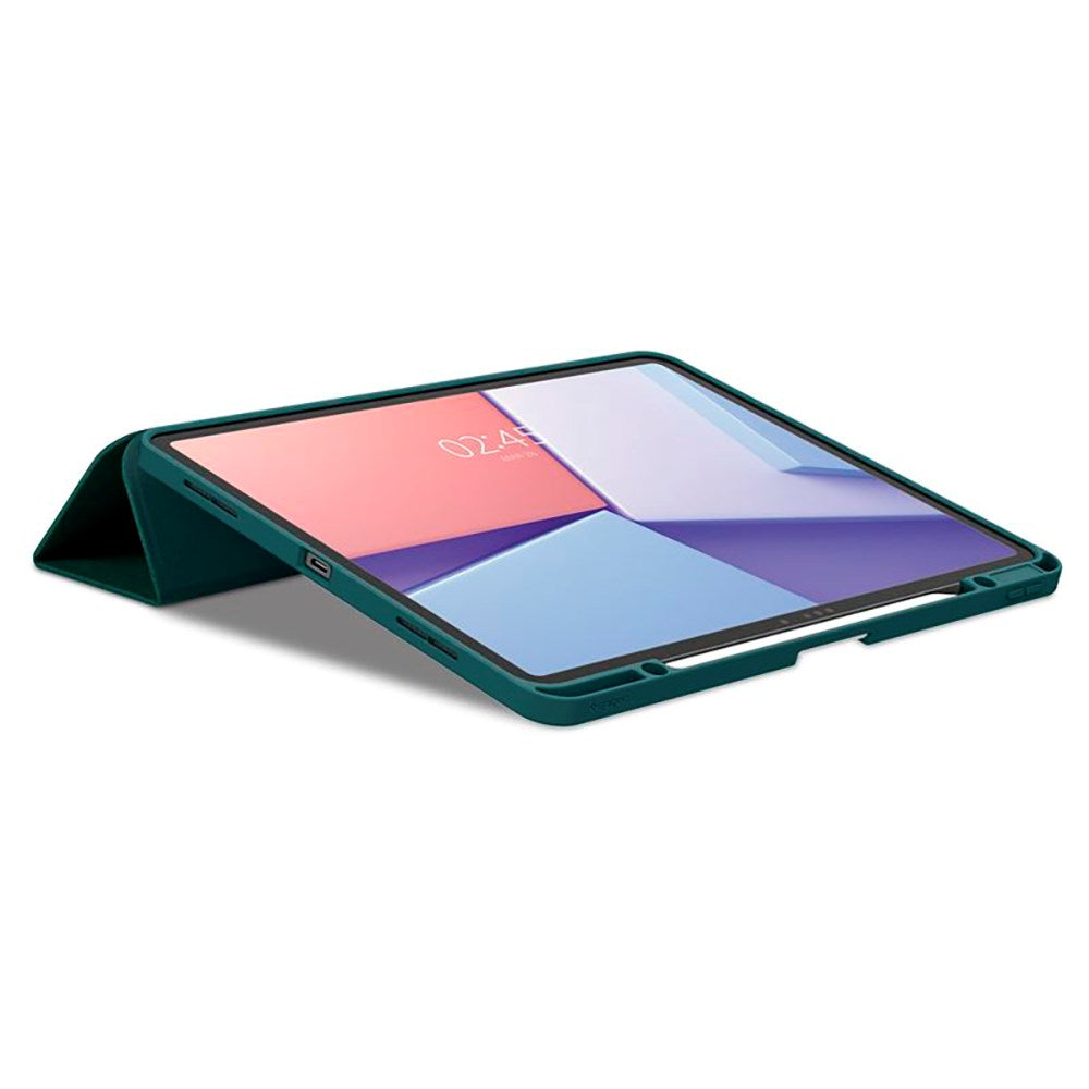 iPad Air 13" (2025 / 2024) Spigen Urban Fit Fodral med Stylus Pen Hållare - Tyg - Grön