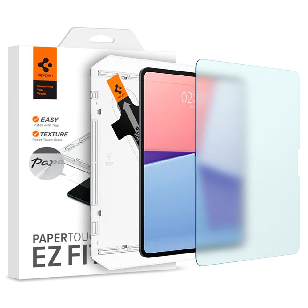 iPad Pro 13" (2025 / 2024) Spigen Paper Touch EZ Fit Glas.tR Skärmskydd - Case Friendly - Genomskinlig