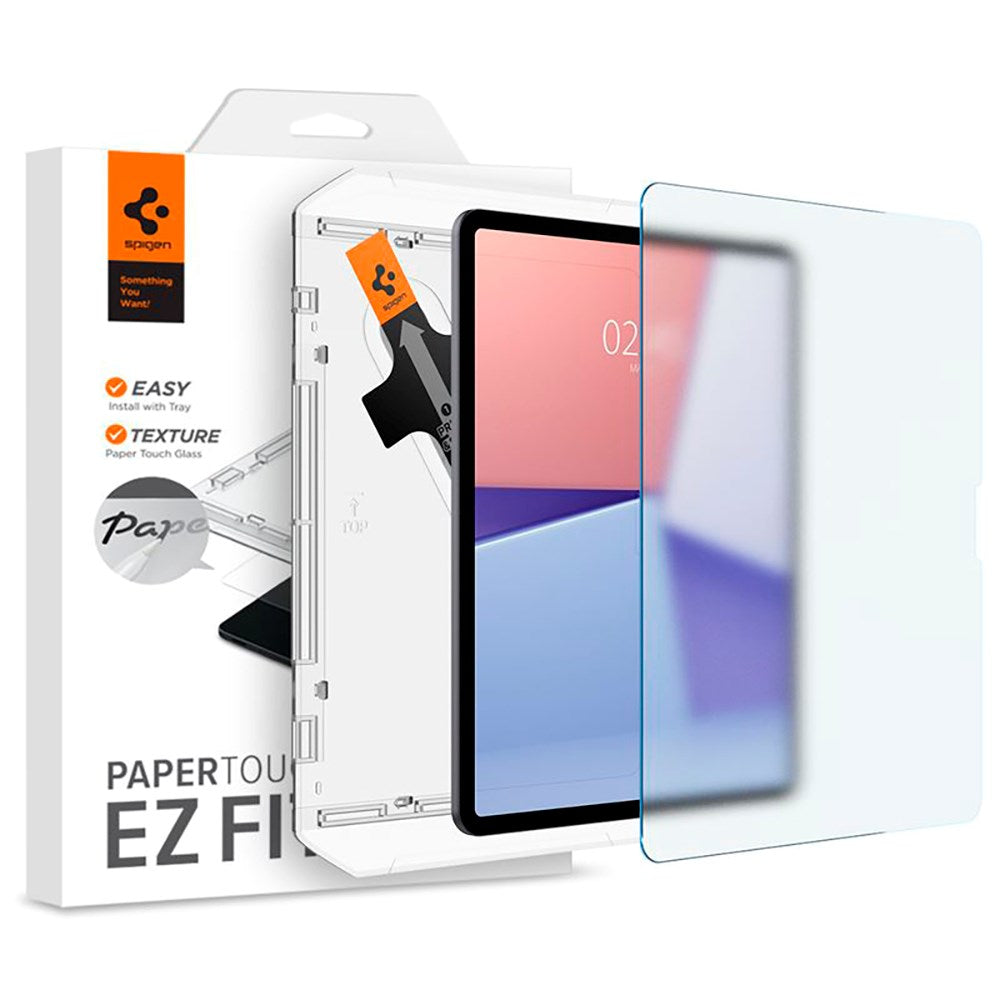 iPad Air 13" (2025 / 2024) Spigen Paper Touch EZ Fit Glas.tR Skärmskydd - Case Friendly - Genomskinlig