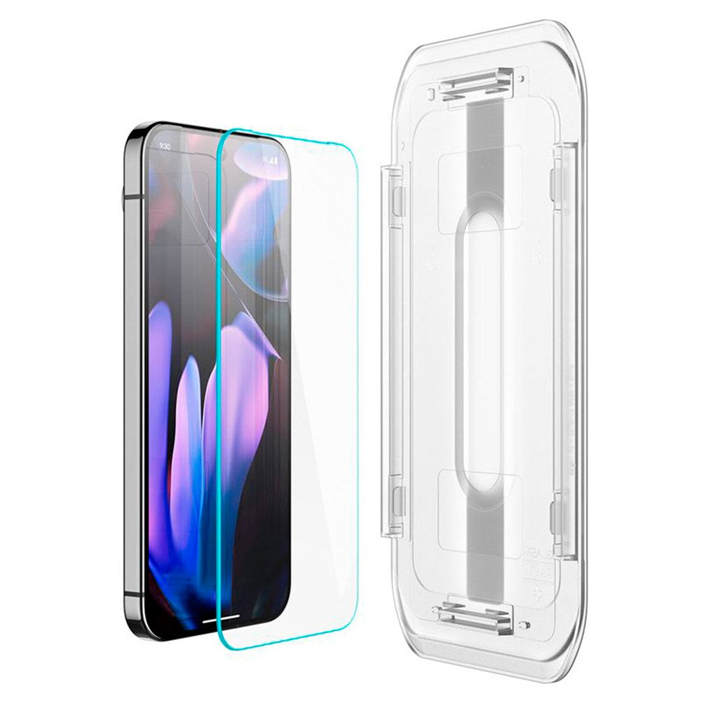 Google Pixel 10 / 10 Pro / 9 / 9 Pro Spigen EZ Fit Glas.tR Skärmskydd 2. Stk - Case Friendly - Genomskinlig