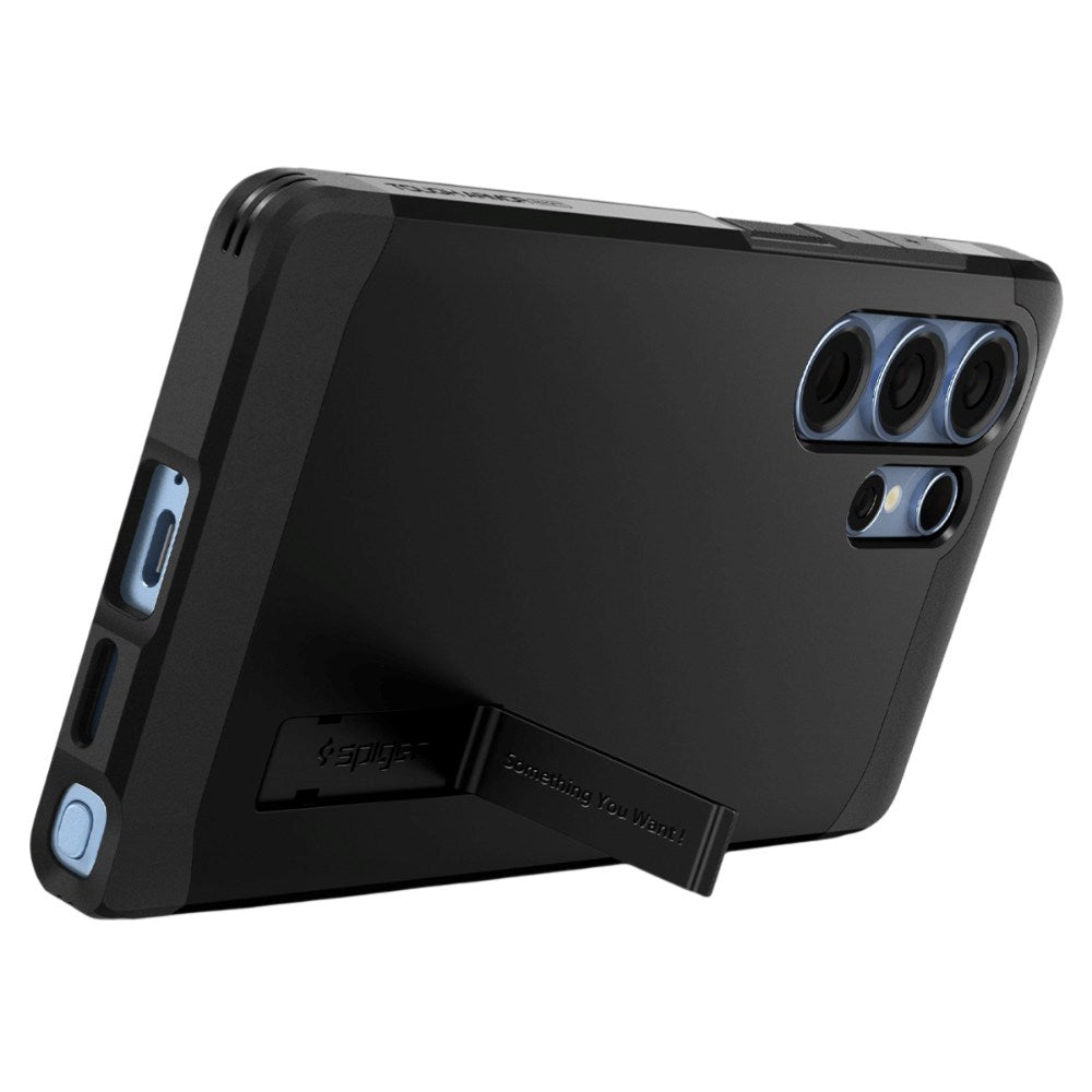Samsung Galaxy S25 Ultra Spigen Tough Armor Hybrid Skal m. Stativfunktion - MagSafe Kompatibel - Svart