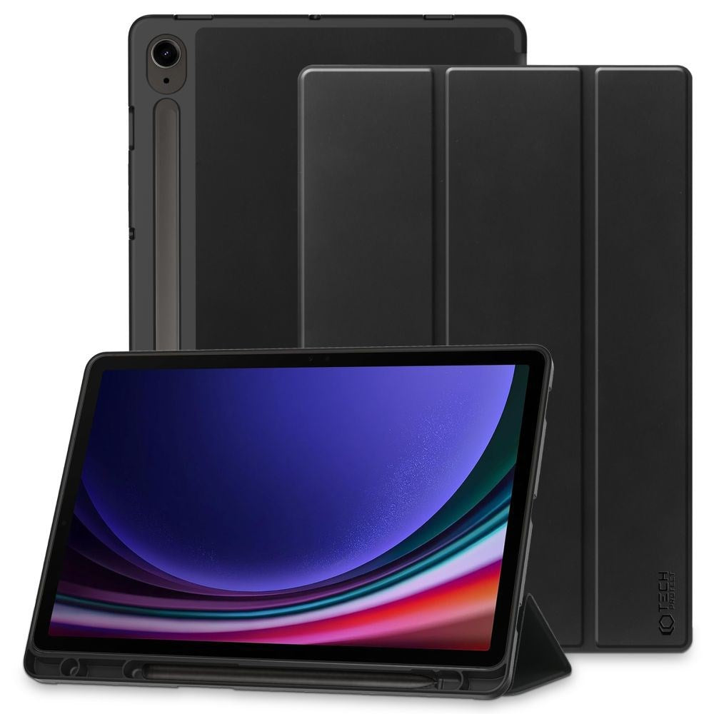 Samsung Galaxy Tab S10 FE / S9 FE Tech-Protect Smartcase Fodral med Pen Hållare - Svart