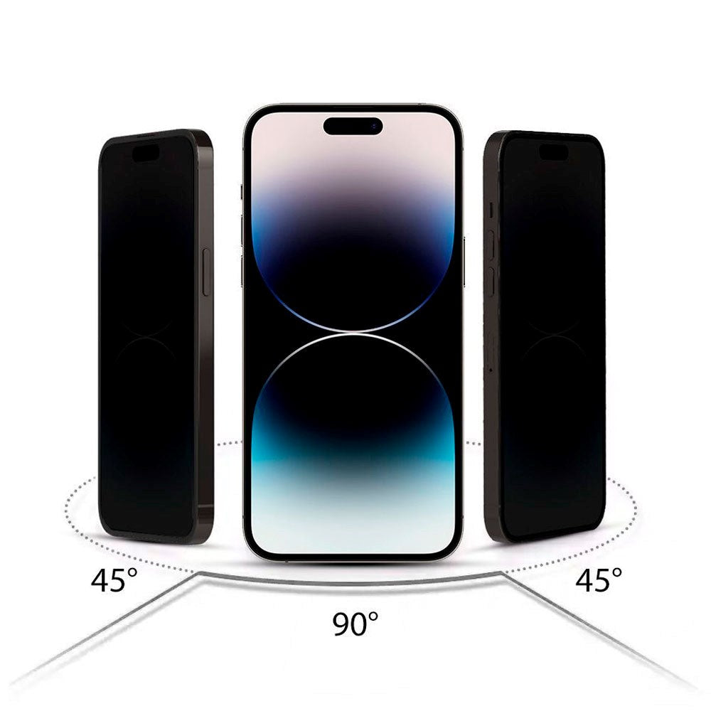 Hofi iPhone 15 Glass Pro+ Skärmskydd med Privacy - Case Friendly - Transparent / Svart Kant