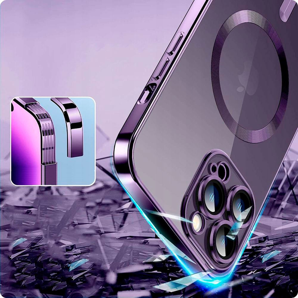 iPhone 15 Tech-Protect MagShine Skal - MagSafe Kompatibel - Transparent / Mörkblå