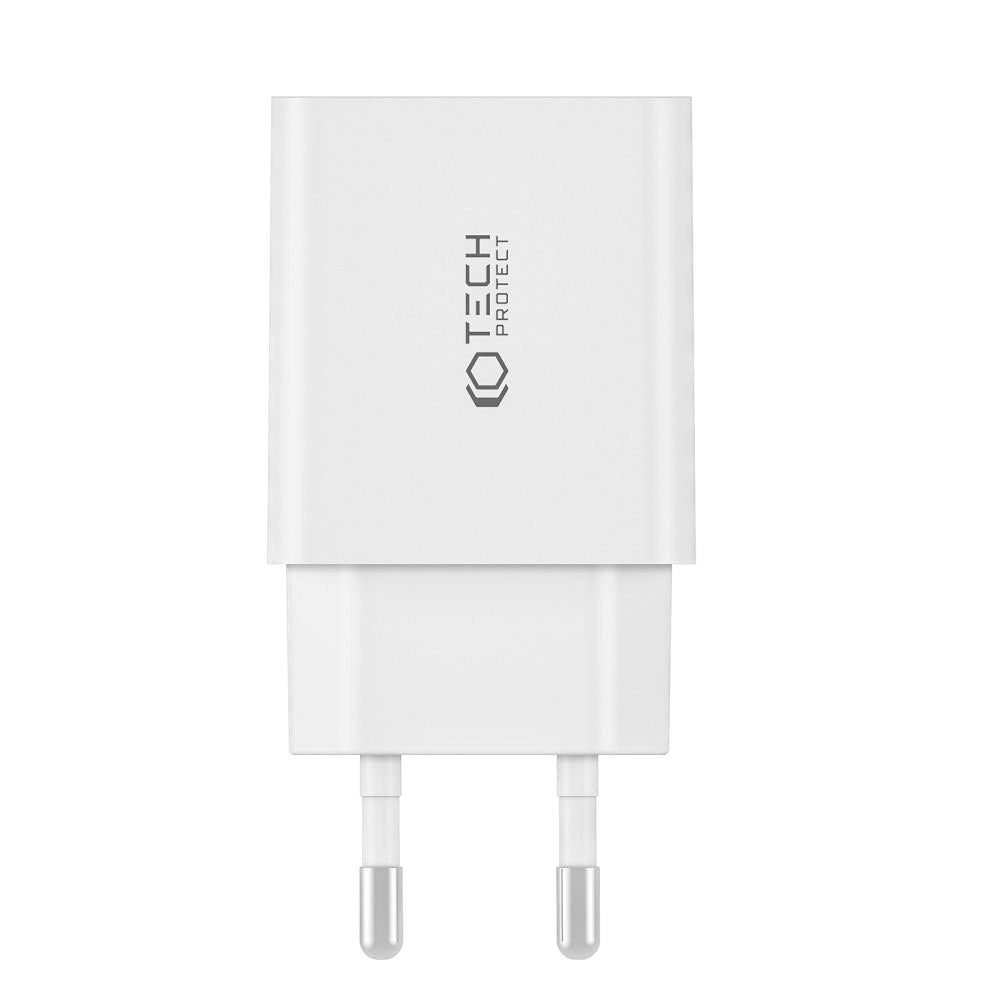 Tech-Protect 35W Väggladdare m. 2 x USB-C - Vit