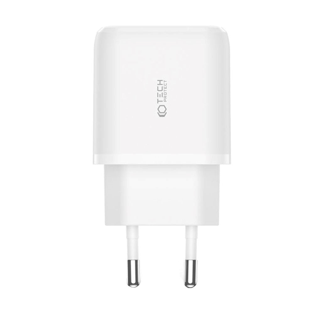 Tech-Protect PD 20W Väggladdare med 1 X USB-C och 1 X USB-A - Vit
