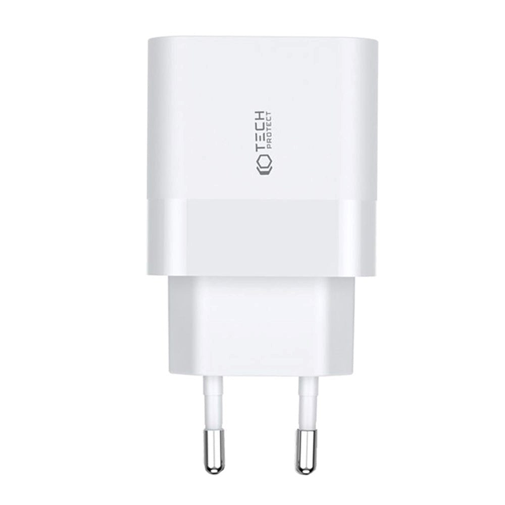 Tech-Protect 30W Väggladdare med 1 X USB-C och 1 X USB-A - Vit