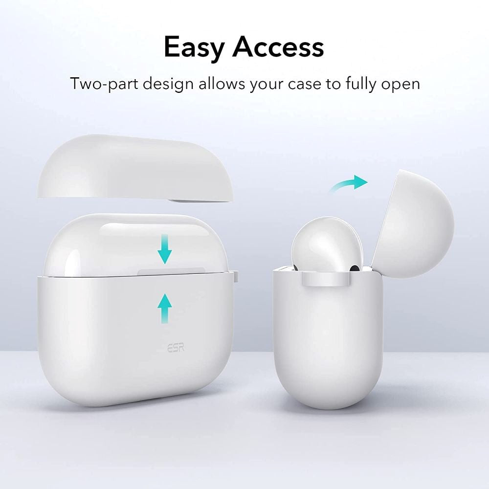 ESR Bounce Apple AirPods (3 Gen.) Silikonfodral m. CARABINER - Vit