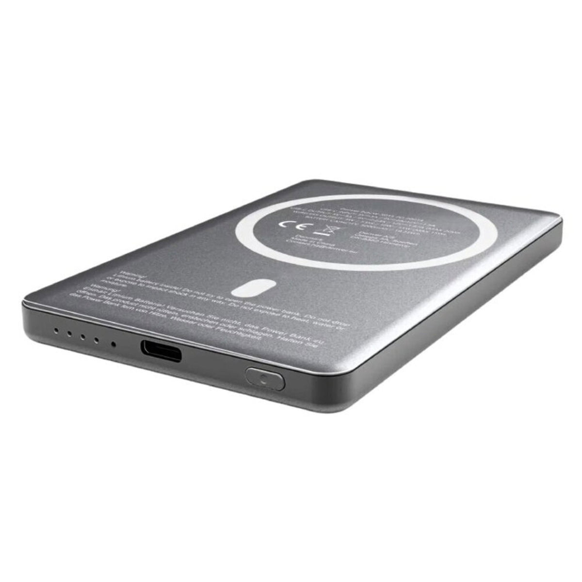 Denver PQCW-5015 15W Trådlös PowerBank - 5000 mAh - MagSafe Kompatibel - Grå