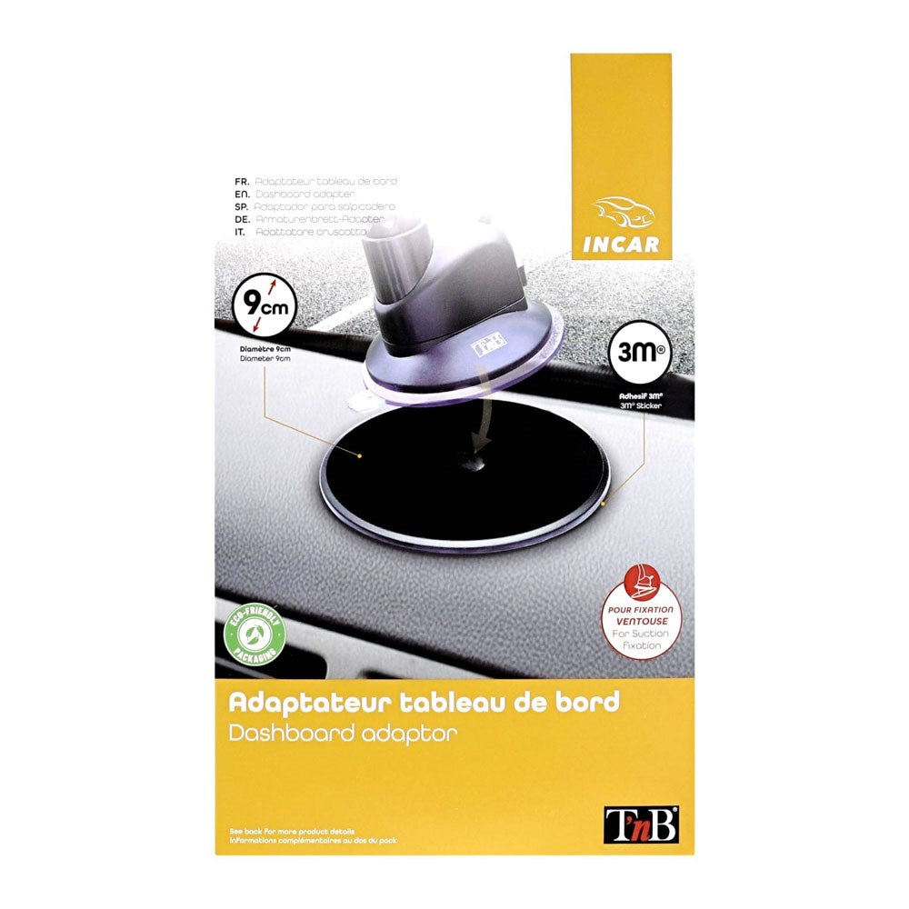 T'NB 90mm Adapter för Sugkoppsmontering - Instrumentbräda - Svart