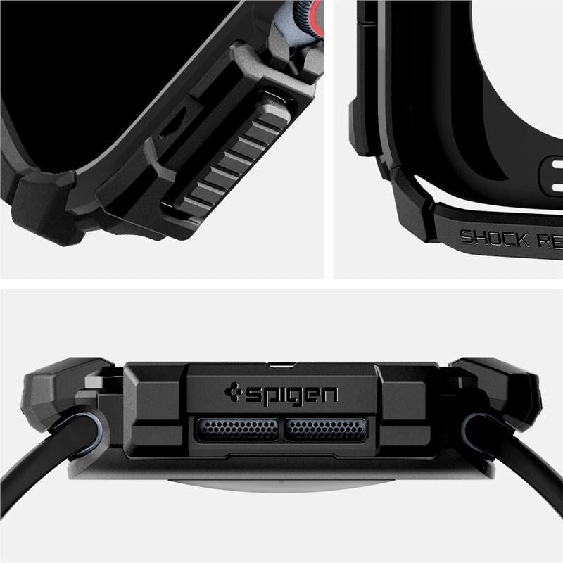 Apple Watch 11 / 10 (42mm) Spigen Rugged Armor Skal - Flexibel Plast - Svart