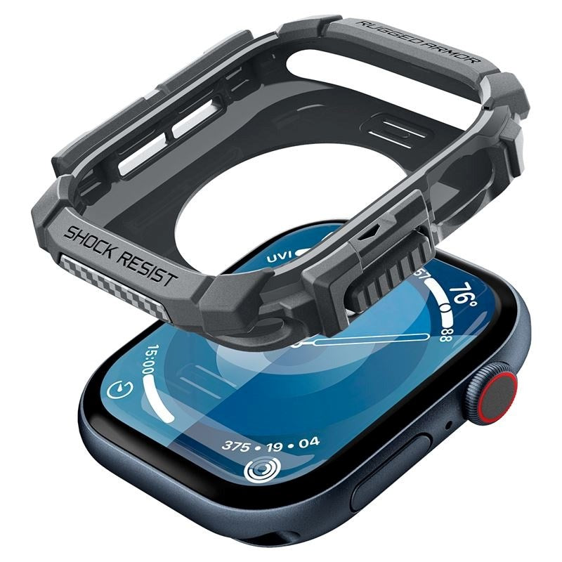 Apple Watch 11 / 10 (46mm) Spigen Rugged Armor Skal - Flexibel Plast - Mörkgrå