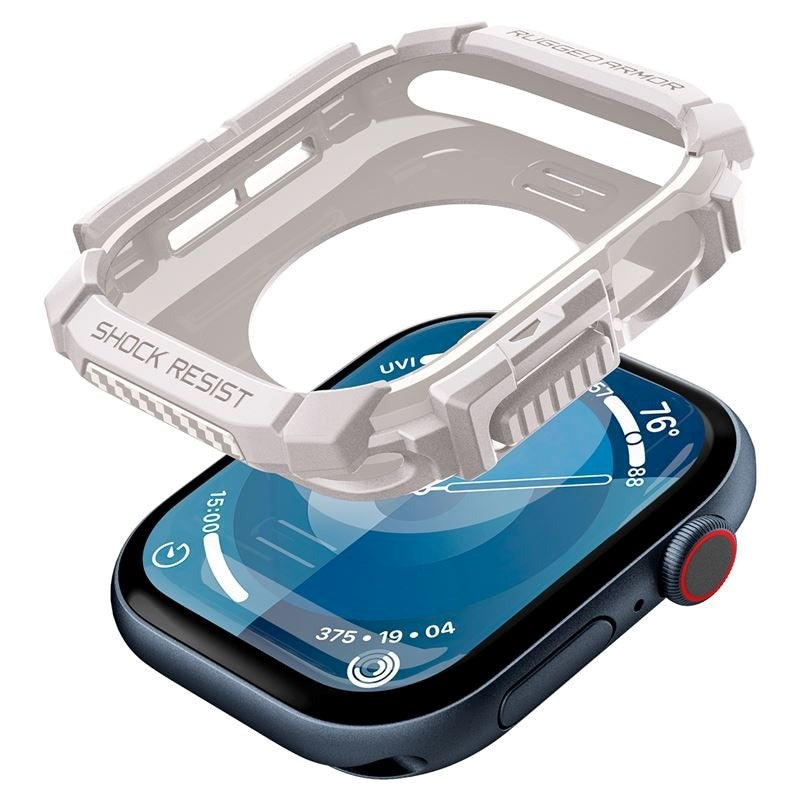 Apple Watch 11 / 10 (46mm) Spigen Rugged Armor Skal - Flexibel Plast - Beige