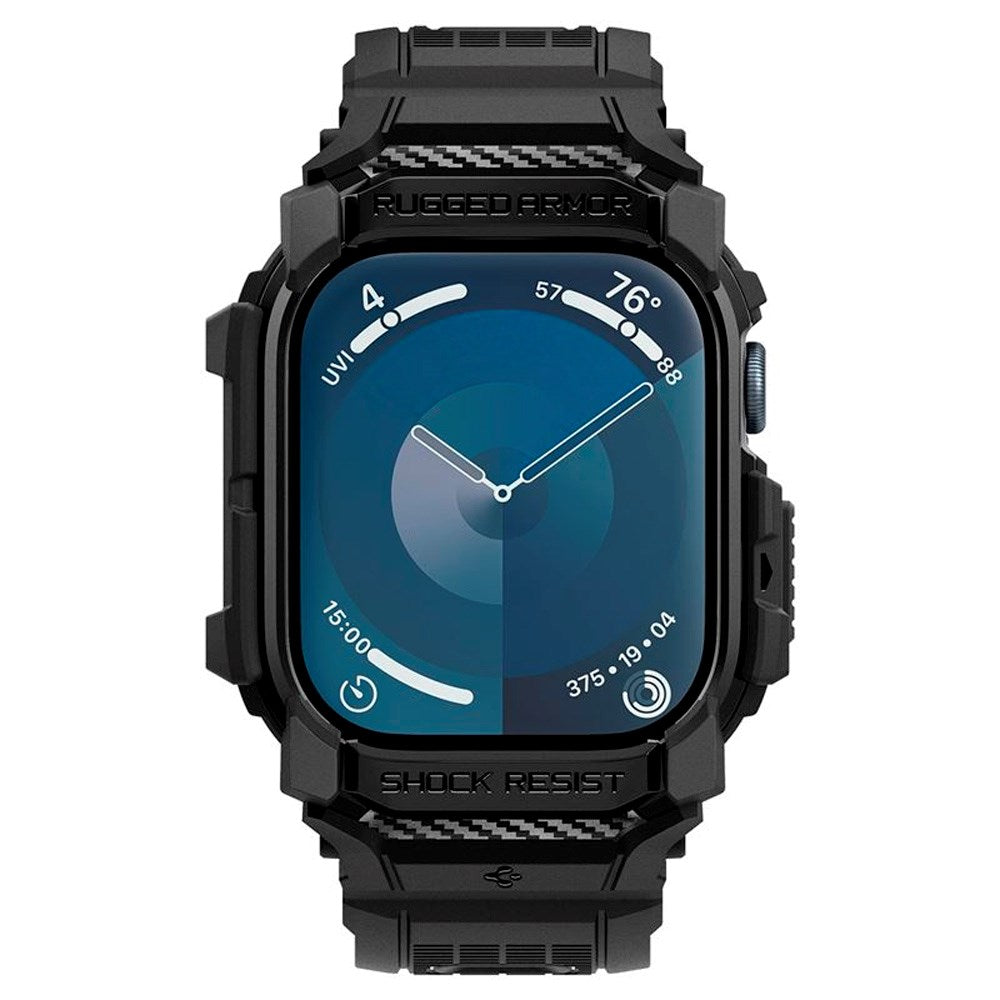 Apple Watch 11 / 10 (46mm) Spigen Rugged Armor Pro Rem m. Skal - Svart