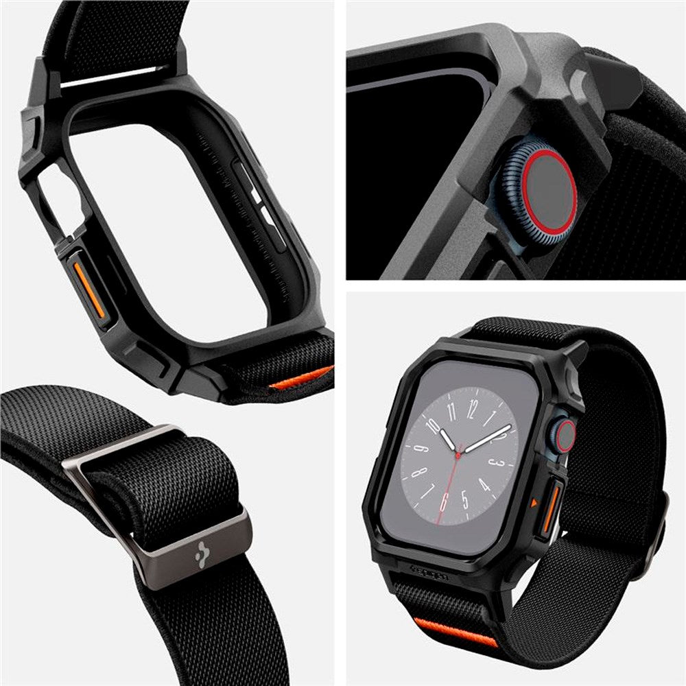 Apple Watch 11 / 10 (46mm) Spigen Lite Fit Pro Rem m. Skal - Svart