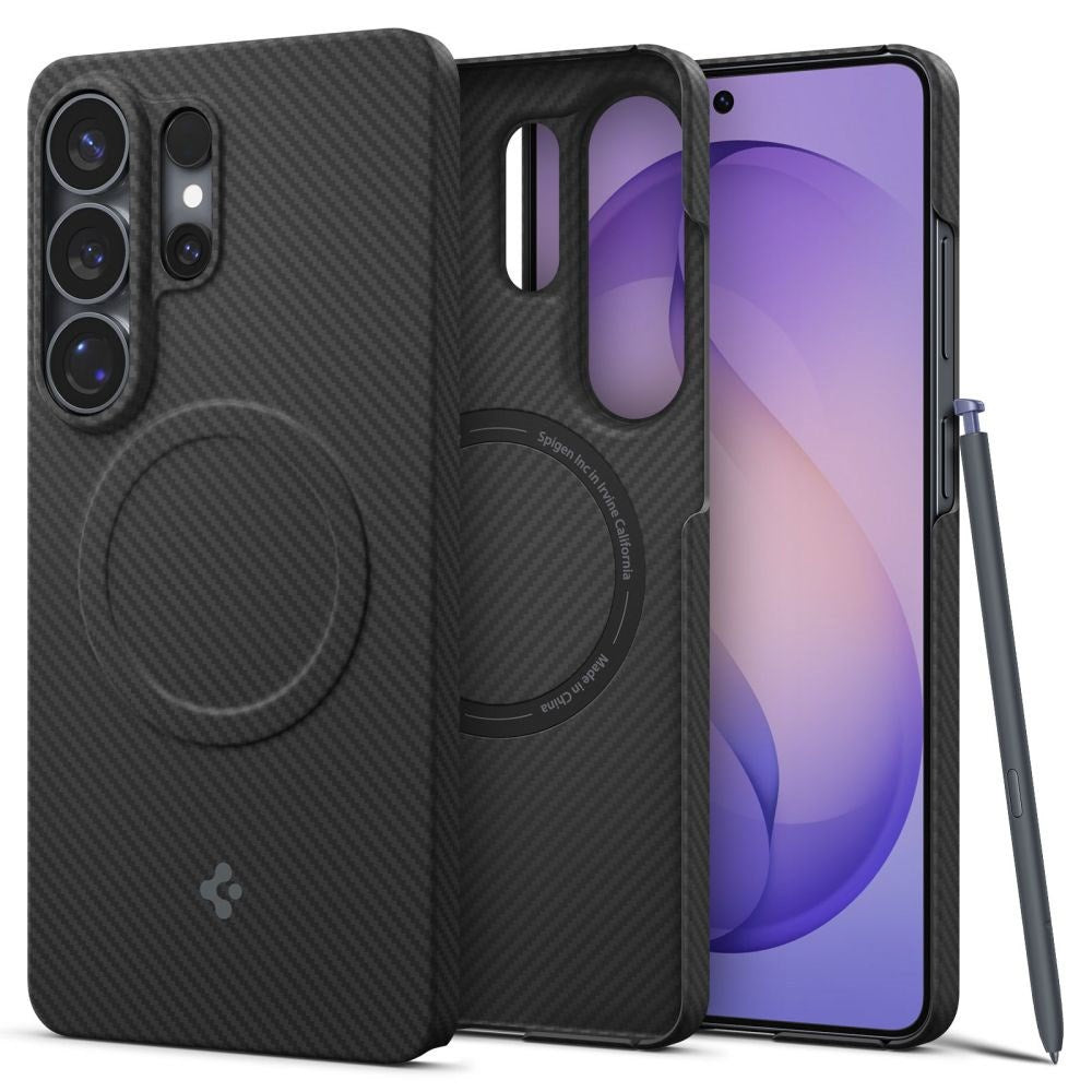 Samsung Galaxy S26 Ultra Spigen Air Skin Aramid Skal - MagSafe Kompatibel - Svart