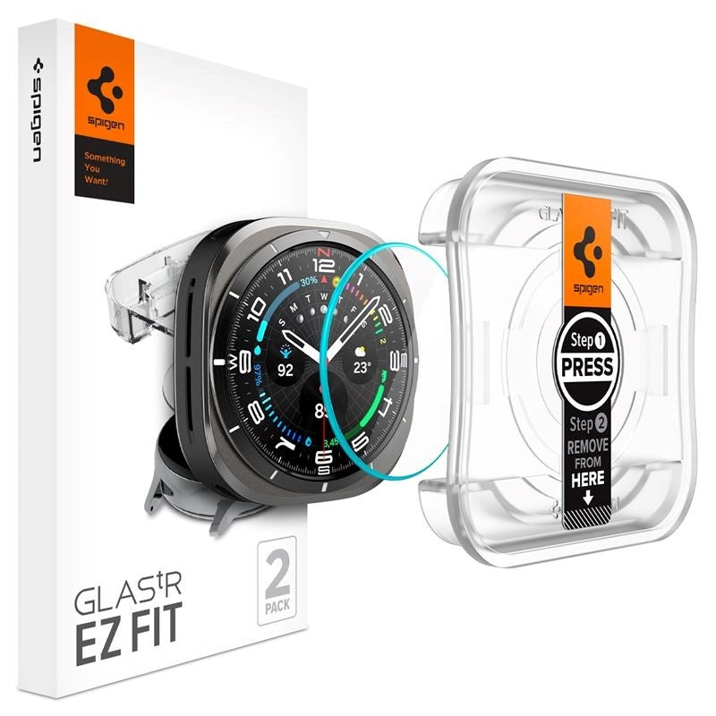 Spigen Samsung Galaxy Watch Ultra (47mm) EZ Fit GLAS.tR Skärmskydd - 2 St. - Transparent